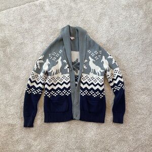 Merona Gray and Navy Patterned Men's Sweater